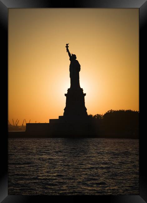 Liberty Sunset Framed Print by Dave Bowman