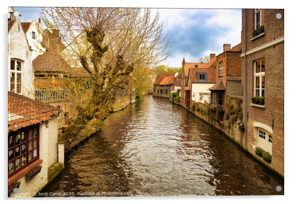 The charming canals of Bruges - CR2304-8959-ORT Acrylic by Jordi Carrio