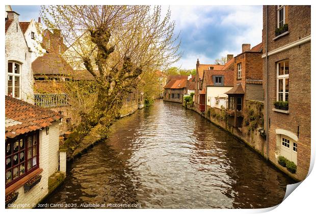The charming canals of Bruges - CR2304-8959-ORT Print by Jordi Carrio