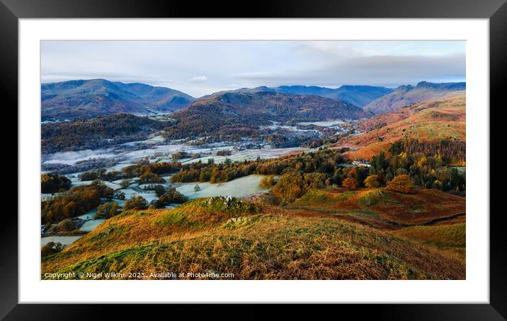 Elterwater in Autumn - Lake District Framed Mounted Print by Nigel Wilkins