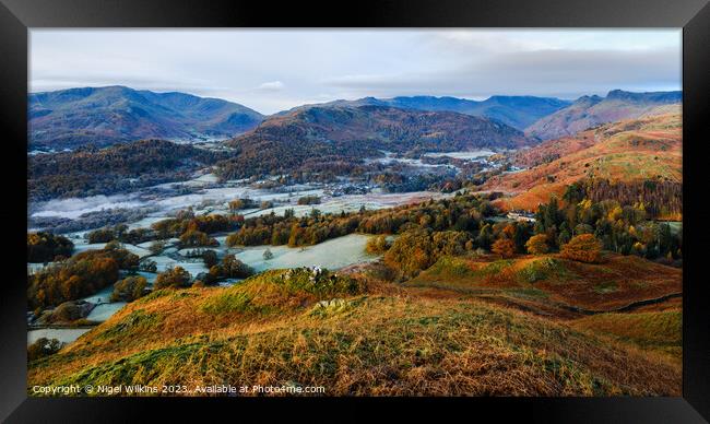 Elterwater in Autumn - Lake District Framed Print by Nigel Wilkins