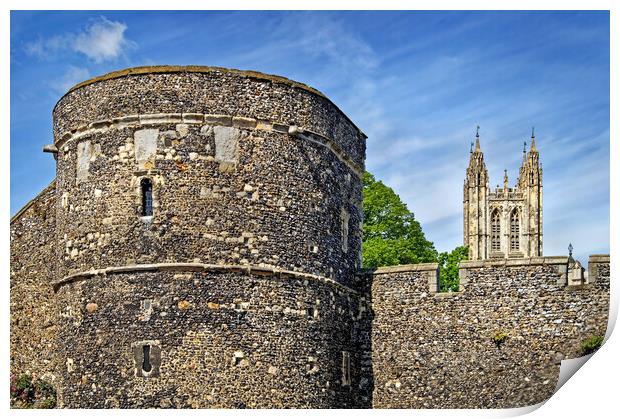 Canterbury Cathedral and City Wall Print by Darren Galpin