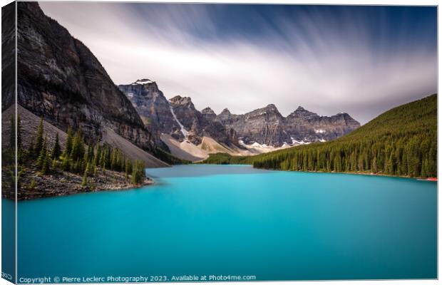 Blue Moraine Lake Dreamscape Canvas Print by Pierre Leclerc Photography