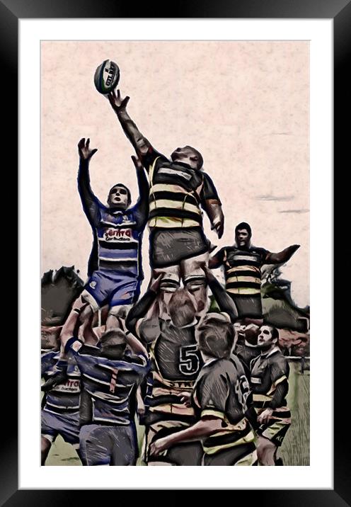 Rugby Framed Mounted Print by Sam Smith