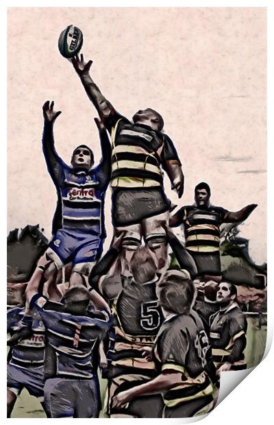 Rugby Print by Sam Smith