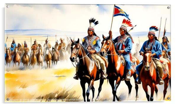 PLAINS WARRIORS 6 Acrylic by OTIS PORRITT