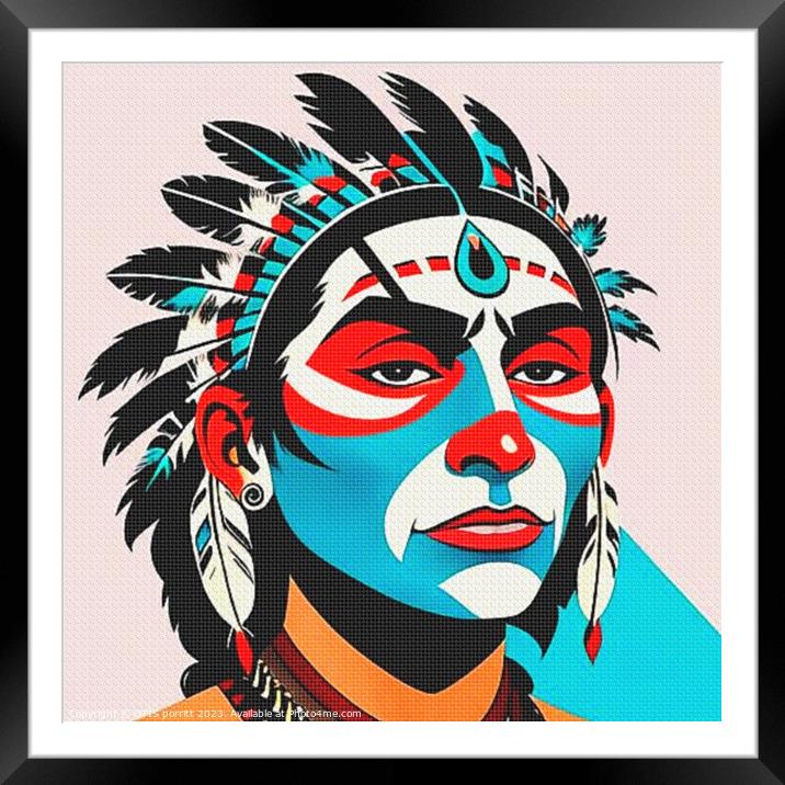 NATIVE PRIDE (POPART) 5 Framed Mounted Print by OTIS PORRITT