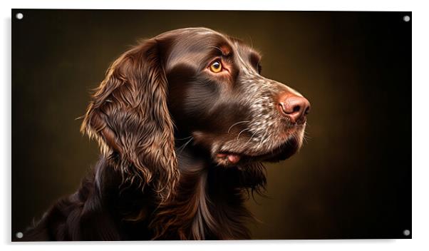 German Long Haired Pointer Acrylic by K9 Art