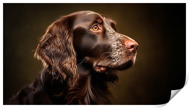 German Long Haired Pointer Print by K9 Art