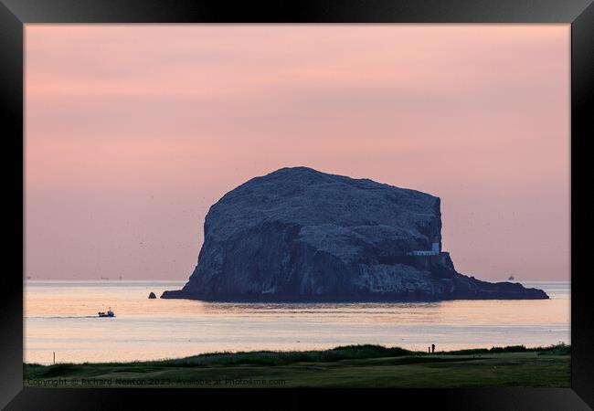 Bass Rock at Sunrise Framed Print by Richard Newton