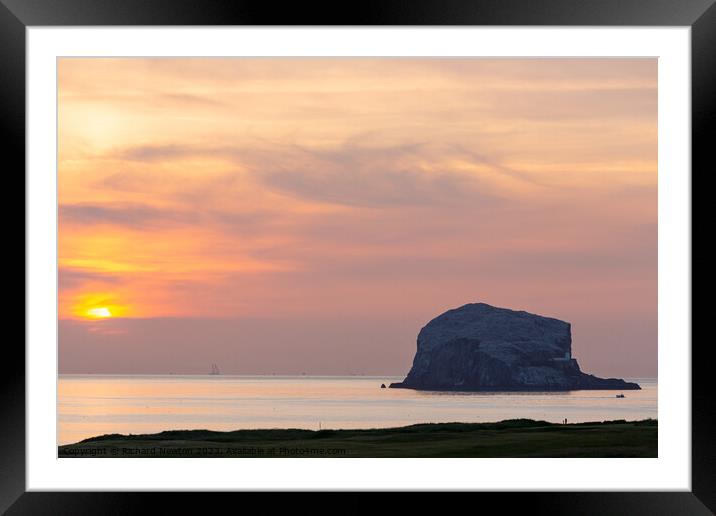 Sunrise over Bass Rock Framed Mounted Print by Richard Newton