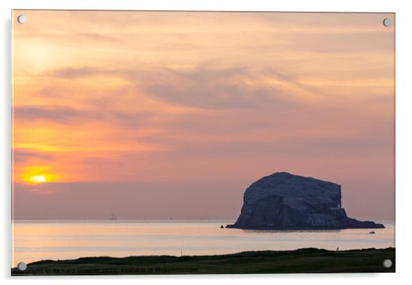 Sunrise over Bass Rock Acrylic by Richard Newton