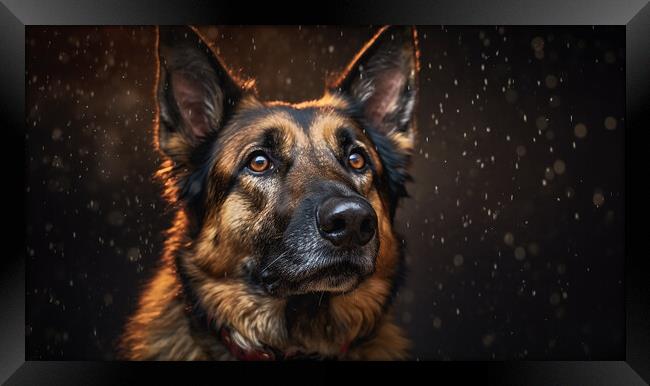 German Shepherd Dog Framed Print by K9 Art