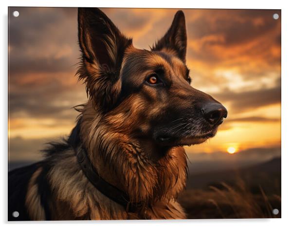 German Shepherd Dog Acrylic by K9 Art