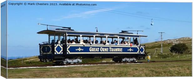 The Great Orme Tramway and cable car Canvas Print by Mark Chesters