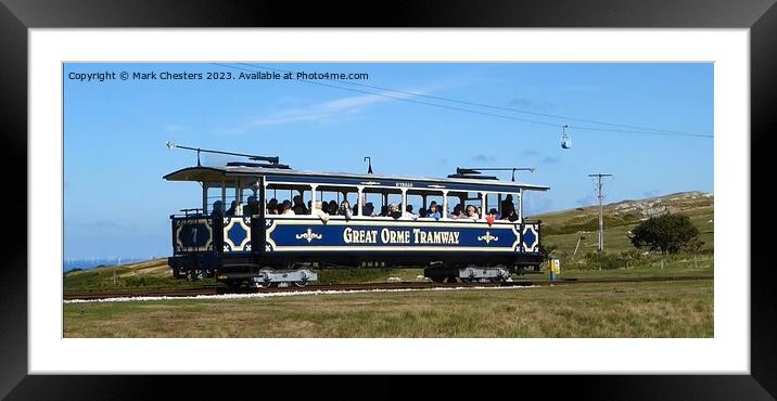 The Great Orme Tramway and cable car Framed Mounted Print by Mark Chesters