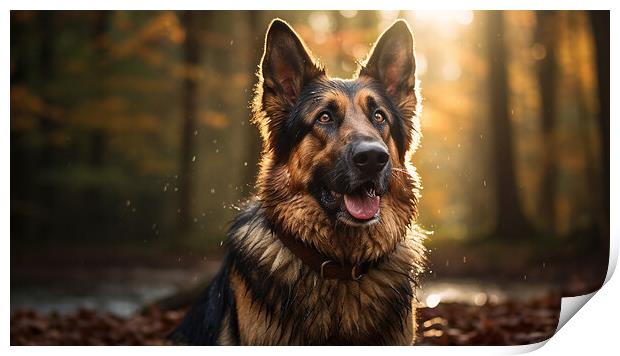 German Shepherd Dog Print by K9 Art