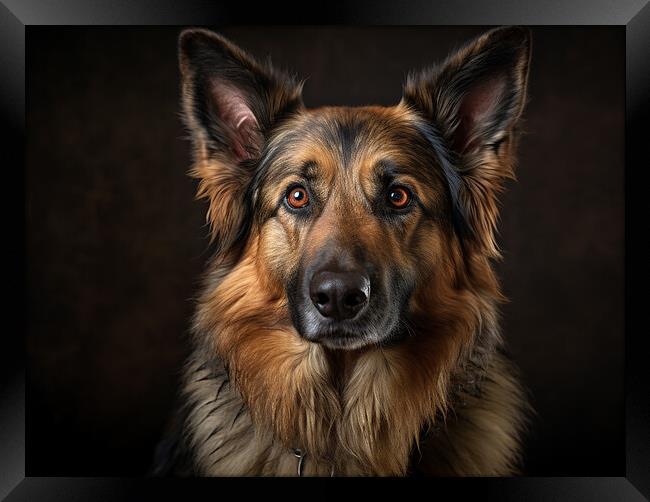 German Shepherd Dog Framed Print by K9 Art