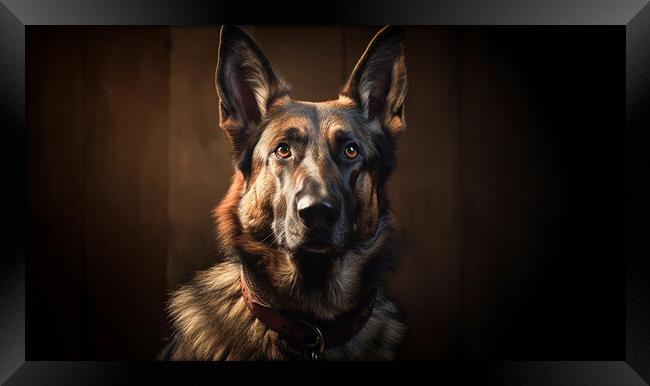 German Shepherd Dog Framed Print by K9 Art