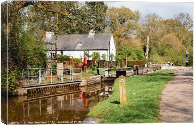 Monmouthshire and Brecon Canal Lock Canvas Print by Pearl Bucknall