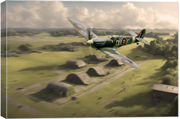 Spitfire Returns  Canvas Print by J Biggadike