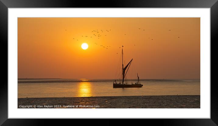 Thames barge Orinoco at anchor Framed Mounted Print by Alan Payton