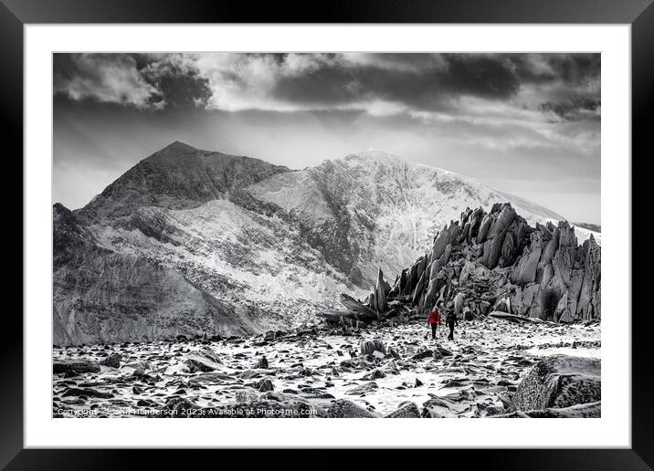 Snowdon Monochrome Framed Mounted Print by John Henderson