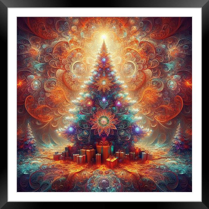 Chritmas tree Framed Mounted Print by kathy white