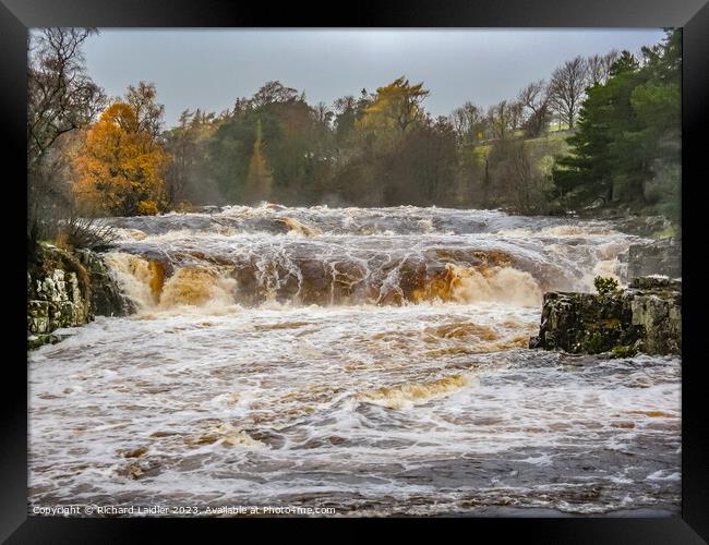 Low Force Waterfall in Full Flood after Storm Debi Nov 2023 Framed Print by Richard Laidler