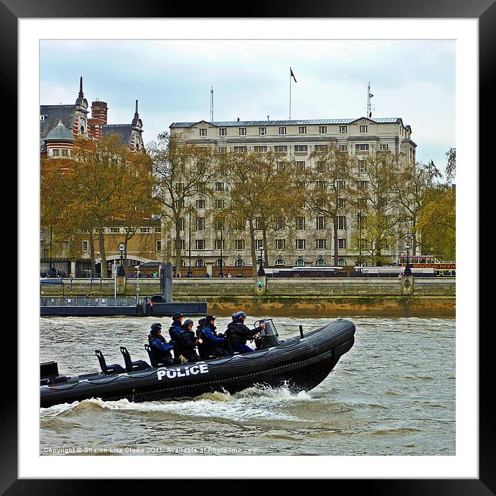 River Police Framed Mounted Print by Sharon Lisa Clarke