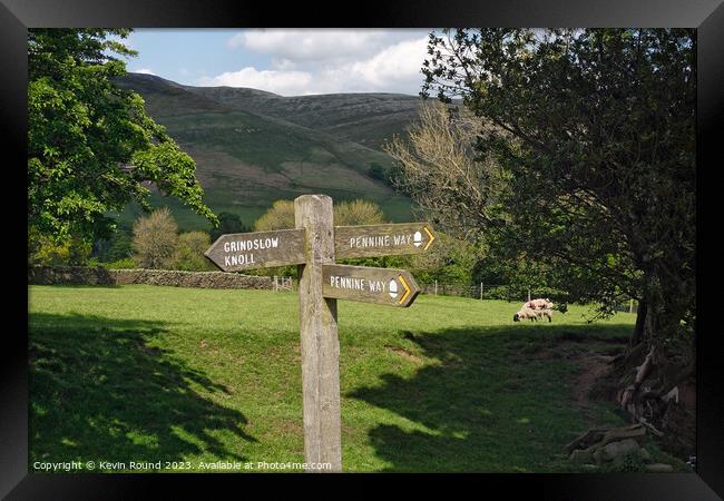 Pennine way sign Framed Print by Kevin Round