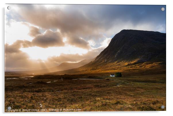 Day dawning over Rannoch moor 962 Acrylic by PHILIP CHALK