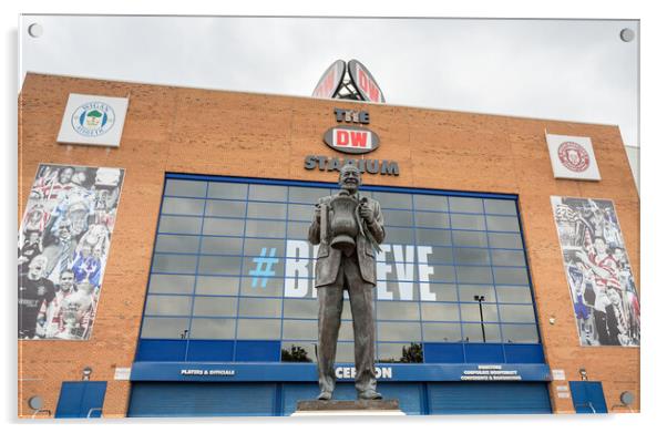 Dave Whelan statue under the DW Stadium Acrylic by Jason Wells