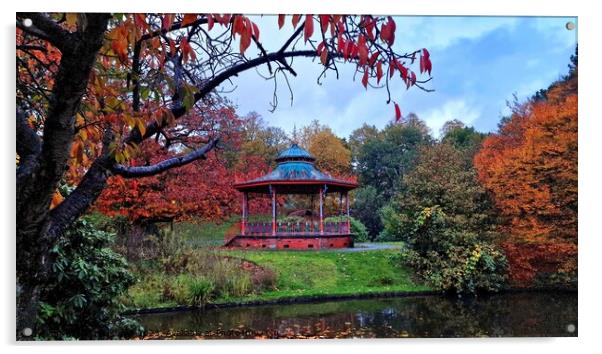 Sefton Park Bandstand Autumn Acrylic by Michele Davis