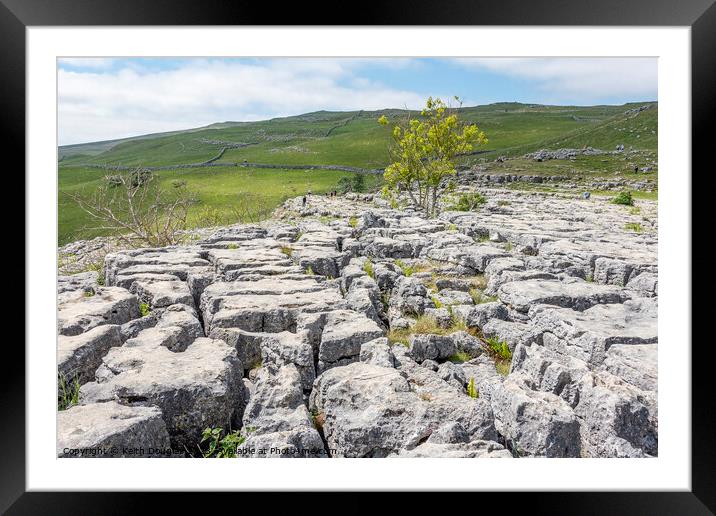 Limestone Pavement above Malham Cove Framed Mounted Print by Keith Douglas
