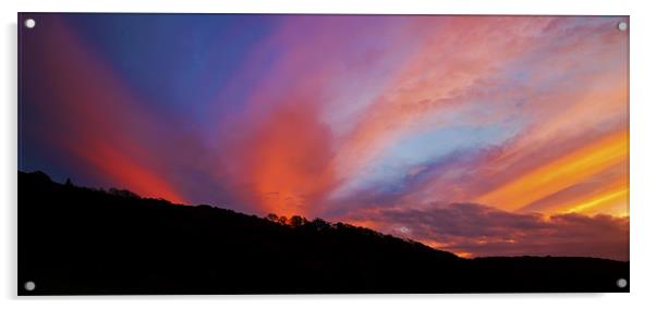 Glorious Devon Sunset Acrylic by Mike Gorton