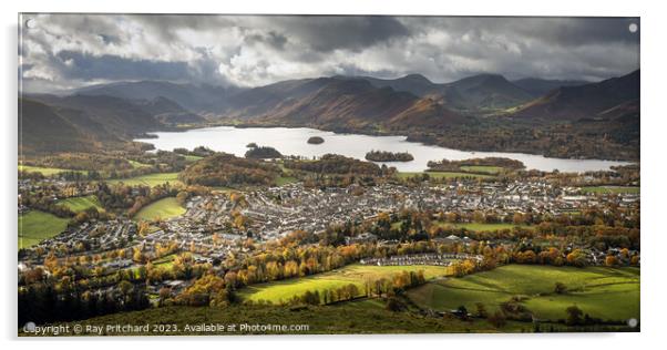 View over Keswick and Derwent Water Acrylic by Ray Pritchard