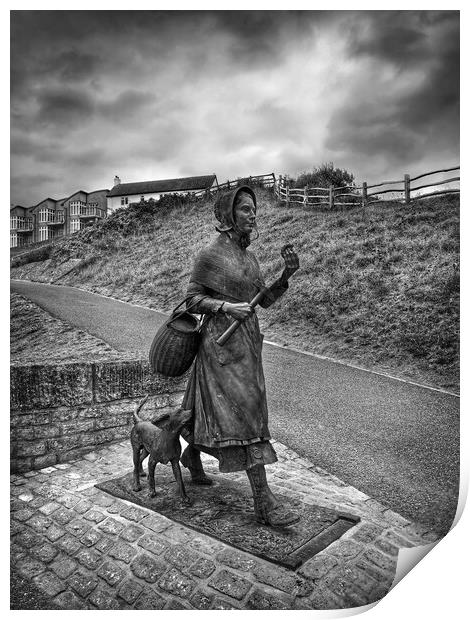Mary Anning Statue, Lyme Regis Print by Darren Galpin