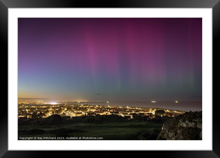 Aurora Over South Shields Framed Mounted Print by Ray Pritchard