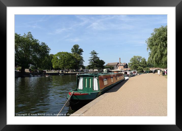 Stratford upon Avon Narrow Boat Framed Mounted Print by Kevin Round