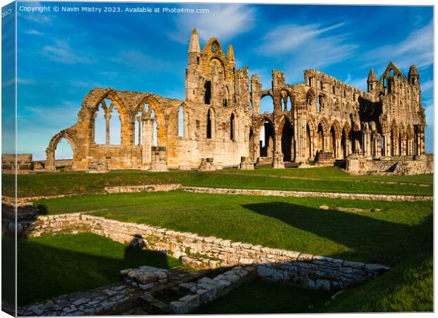 Whitby Abbey Canvas Print by Navin Mistry