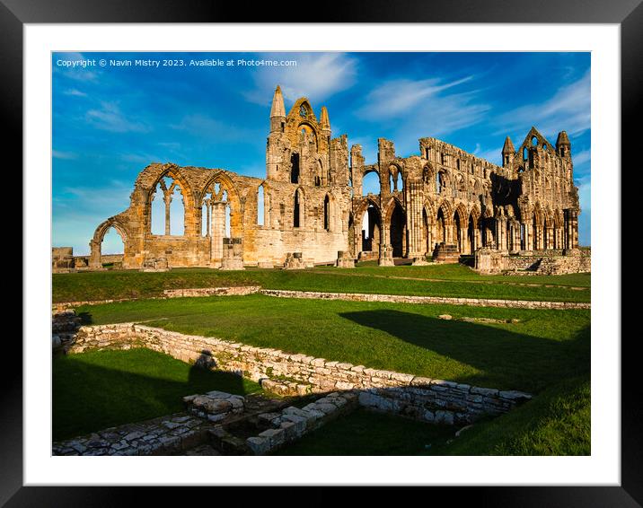 Whitby Abbey Framed Mounted Print by Navin Mistry