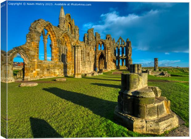 Whitby Abbey Sunset Canvas Print by Navin Mistry