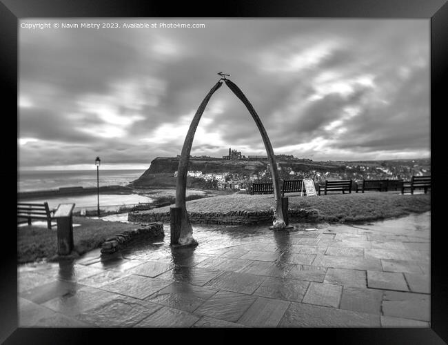 Whitby Whale Bones Arch Framed Print by Navin Mistry
