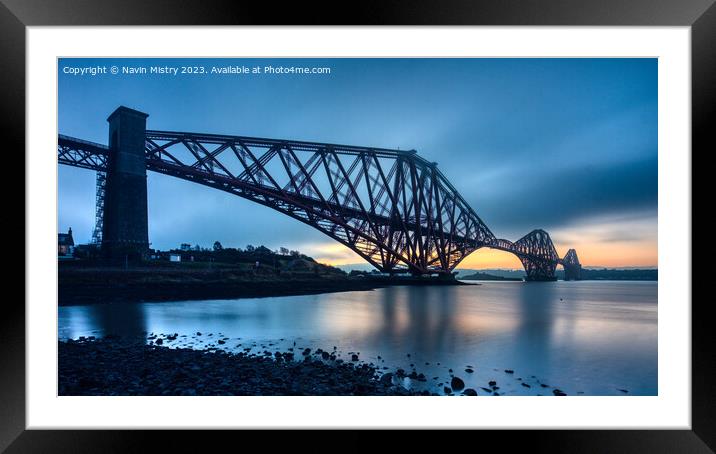 The Forth Bridge Sunrise Framed Mounted Print by Navin Mistry