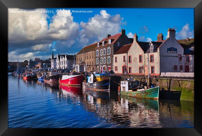 Fishing Boats of Eyemouth  Framed Print by Navin Mistry