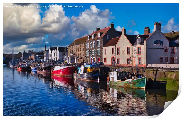 Fishing Boats of Eyemouth  Print by Navin Mistry