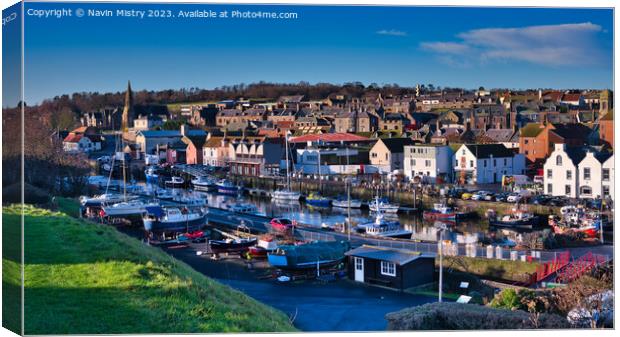 A view of the harbour of Eyemouth  Canvas Print by Navin Mistry