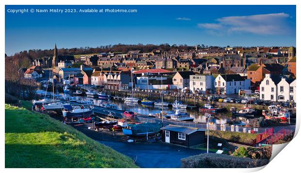 A view of the harbour of Eyemouth  Print by Navin Mistry