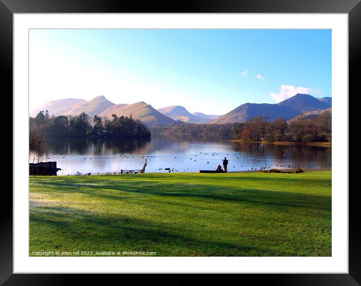 Derwent Water at Dawn Framed Mounted Print by john hill